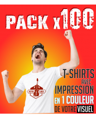 PACK 50 T-shirts, impression 1 couleur